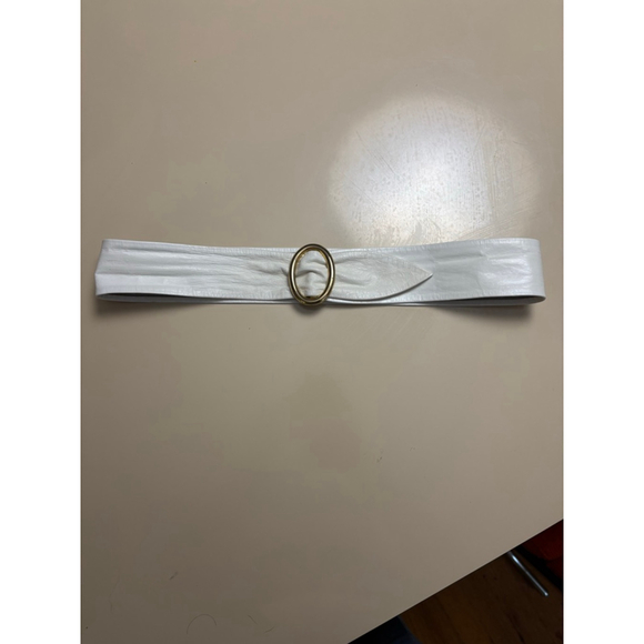 Unbranded White Gold Buckle Wide Waist Belt One Size - Picture 1 of 5